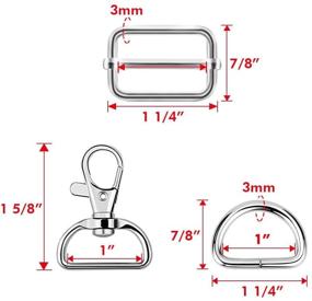 img 2 attached to 🔑 Paxcoo 50Pcs Keychain Bulk with Swivel Hook, D Rings, and Slide Buckles - Ideal Handbag and Purse Hardware Craft Kit