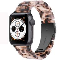 wongeto resin bands compatible with iwatch band 38mm 40mm apple watch series se / 6/5/4/3/2/1 women girl men with stainless steel metal buckle replacement lightweight wristband (grey logo