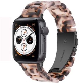 img 4 attached to Wongeto Resin Bands Compatible With IWatch Band 38Mm 40Mm Apple Watch Series SE / 6/5/4/3/2/1 Women Girl Men With Stainless Steel Metal Buckle Replacement Lightweight Wristband (Grey