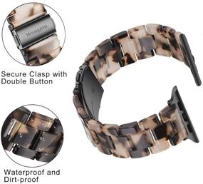 img 1 attached to Wongeto Resin Bands Compatible With IWatch Band 38Mm 40Mm Apple Watch Series SE / 6/5/4/3/2/1 Women Girl Men With Stainless Steel Metal Buckle Replacement Lightweight Wristband (Grey