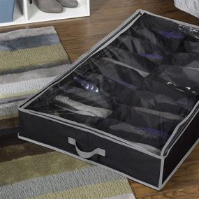 img 3 attached to 👠 Maximize Closet Space with Richards Homewares Black/Grey Gearbox 16 Cell Shoe Organizer - 37.5"x23.5"x5.5