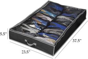 img 1 attached to 👠 Maximize Closet Space with Richards Homewares Black/Grey Gearbox 16 Cell Shoe Organizer - 37.5"x23.5"x5.5