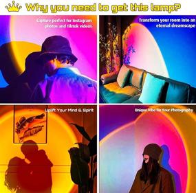 img 2 attached to 🌅 Sunset Lamp - Rotating Sunset Projector LED Lamp with Adjustable TIK Tok Visuals. Ideal for Photography, Selfies, Home Decor in Living Rooms/Bedrooms. USB Port Included.