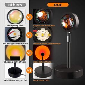 img 1 attached to 🌅 Sunset Lamp - Rotating Sunset Projector LED Lamp with Adjustable TIK Tok Visuals. Ideal for Photography, Selfies, Home Decor in Living Rooms/Bedrooms. USB Port Included.