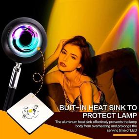 img 3 attached to 🌅 Sunset Lamp - Rotating Sunset Projector LED Lamp with Adjustable TIK Tok Visuals. Ideal for Photography, Selfies, Home Decor in Living Rooms/Bedrooms. USB Port Included.