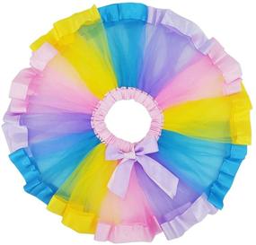 img 3 attached to 🌈 BGFKS Layered Rainbow Hairbow: Vibrant Birthday Girls' Clothing, Skirts & Skorts