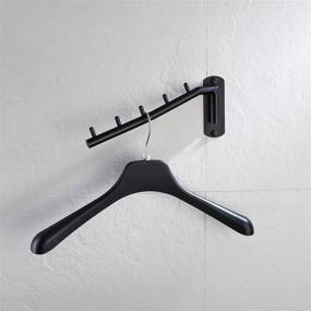 img 1 attached to 👕 Maximize Closet Space with the JQK Folding Clothes Hanger Rack – Durable Stainless Steel Swing Arm Hook Holder in Matte Black Wall Mount Design