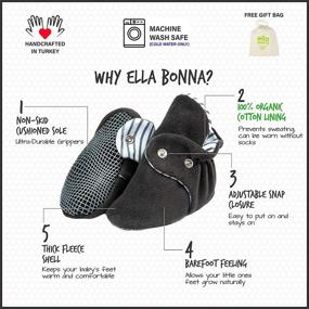 img 2 attached to 👶 Ella Bonna Mini Fleece Booties: Non Skid, Flexible Shoes for Baby Boys Girls Toddlers