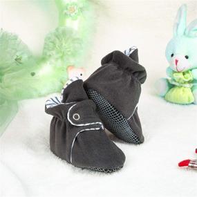 img 1 attached to 👶 Ella Bonna Mini Fleece Booties: Non Skid, Flexible Shoes for Baby Boys Girls Toddlers