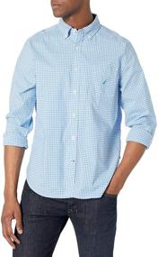 img 4 attached to Nautica Classic Gingham Sleeve with Stretch Fabric