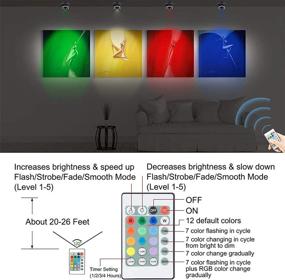 img 2 attached to 🔦 Rechargeable Wireless Spotlights: Dimmable Accent Light for Artwork, Painting, Dart Board, Poster - 12 Color Changing Puck Light with Remote Control and Stick-On Feature