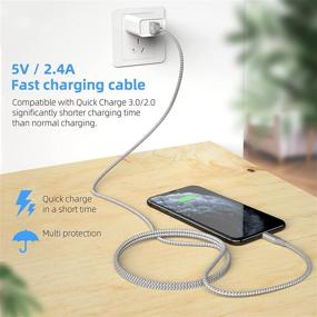 img 1 attached to iPhone Charger MFi Certified Bkayp 5Pack 6ft Nylon Braided Lightning Cable - Fast Charging & Syncing, Compatible with iPhone 12/Max/11Pro/11/XS/Max/XR/X/8/8P/7 and More