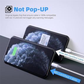 img 3 attached to iPhone Charger MFi Certified Bkayp 5Pack 6ft Nylon Braided Lightning Cable - Fast Charging & Syncing, Compatible with iPhone 12/Max/11Pro/11/XS/Max/XR/X/8/8P/7 and More
