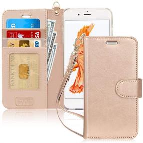 img 4 attached to Premium PU Leather Wallet Case Stand Cover for iPhone 6S Plus, iPhone 6 Plus (5.5 inch) Gold - FYY [Top-Notch Series]