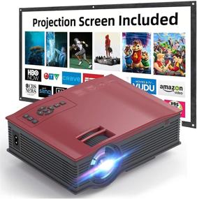 img 4 attached to 📽️ VOKUA 1080P Mini Projector Bundle with 100 Inch Projector Screen - Portable Video LCD Projector Full HD, Compatible with TV Stick, HDMI, USB, AV, SD for Home Cinema, Outdoor Movie, Video Games.