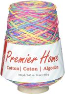 🌈 enhance your home crafts with premier yarns 1032-01 home cotton yarn - multi cone-rainbow logo