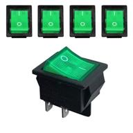 mgi speedware 12vdc neon lighted mini rocker switches on-off dpst 5 pack (green): illuminate your vehicle with stylish ease! logo