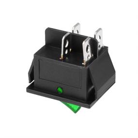 img 1 attached to MGI SpeedWare 12vDC Neon Lighted Mini Rocker Switches On-Off DPST 5 Pack (Green): Illuminate Your Vehicle with Stylish Ease!