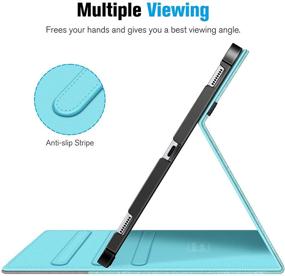 img 2 attached to 📱 Fintie Turquoise Case for Samsung Galaxy Tab S7 FE 12.4 inch 2021 (SM-T730/T733/T736/T738) & Galaxy Tab S7 Plus 2020 - Multi-Angle Viewing Cover with Pocket, Auto Wake/Sleep Feature