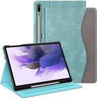 📱 fintie turquoise case for samsung galaxy tab s7 fe 12.4 inch 2021 (sm-t730/t733/t736/t738) & galaxy tab s7 plus 2020 - multi-angle viewing cover with pocket, auto wake/sleep feature logo