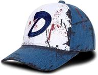 🧢 ajpicture clementines hat: unisex slate blue baseball cap for halloween cosplay - blood stain & dirt dead zombies accessories logo