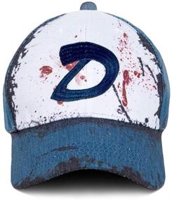 img 1 attached to 🧢 Ajpicture Clementines Hat: Unisex Slate Blue Baseball Cap for Halloween Cosplay - Blood Stain & Dirt Dead Zombies Accessories