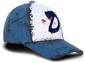 img 2 attached to 🧢 Ajpicture Clementines Hat: Unisex Slate Blue Baseball Cap for Halloween Cosplay - Blood Stain & Dirt Dead Zombies Accessories