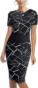 img 4 attached to 👗 HOMEYEE Women's Stylish Colorblock Pencil Dress in Voguish Women's Clothing