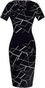 img 3 attached to 👗 HOMEYEE Women's Stylish Colorblock Pencil Dress in Voguish Women's Clothing
