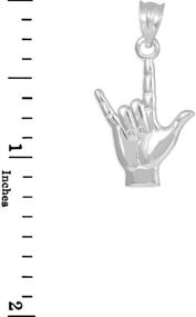 img 1 attached to 🤟 925 Sterling Silver Hand Sign Language Charm Pendant - Express Your Love