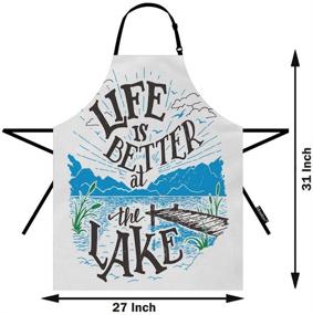img 2 attached to 🏔️ Moslion Lake Apron: 31x27 Inch Quote Mountains Cloud Bridge - Enhance Your Kitchen Experience with this Stylish Apron for Women, Men, and Girls
