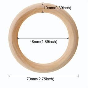 img 3 attached to 🔸 Natural Unfinished Wooden Rings for DIY Jewelry and Craft Making - Penta Angel 10Pcs 70mm/2.75" Circle Wood Pendant Connectors