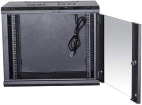 img 4 attached to 🗄️ KENUCO Deluxe IT Wall Mount Cabinet: Fully Assembled 23.5-Inch Server Network Rack with Locking Tempered Glass Door