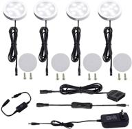 🔦 aiboo led puck lights kit for under cabinet - touch dimming switch, daylight white, perfect for ambiance, atmosphere, and night lighting (set of 4 lights) logo
