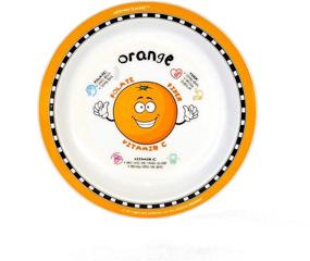 img 1 attached to 🥦 Nutritious Kiddos Fun Plates for Kids 4 Pack - Educational, Non-Slip, Melamine & BPA Free Plates with Healthy Fruits & Vegetables Designs (Broccoli)