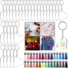 img 4 attached to 🔑 H&W Acrylic Keychain Blanks Set with 120pcs Assorted Accessories – Perfect for DIY Crafts and Custom Gifts!