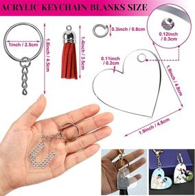 img 3 attached to 🔑 H&W Acrylic Keychain Blanks Set with 120pcs Assorted Accessories – Perfect for DIY Crafts and Custom Gifts!