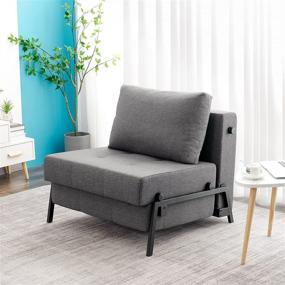img 3 attached to 🛋️ Vonanda Sofa Bed Sleeper Chair: Multi-Functional Guest Bed, Modern Folding Bed with Hidden Legs in Dark Gray Linen for Small Spaces or Apartments