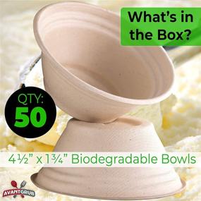 img 3 attached to 🍲 Premium Eco-Friendly 8 oz Disposable Bowls - Pack of 50. Ideal for Ice Cream, Chili or Soup. Mini Restaurant-Grade, Compostable and Allergen-Free. Leakproof and Microwave Safe for Hot or Cold Use.