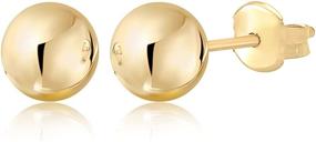 img 3 attached to Highly Polished Gold Round Ball Stud Earrings - Shiny Finish