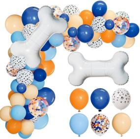 img 3 attached to 🎈 Bluey Theme Party Balloon Garland Kit: 117Pcs Blue Orange Blush Dog Paw Balloon Arch with Bone Shaped Foil Balloons for Kids Bluey Theme Birthday Baby Shower Party Decorations