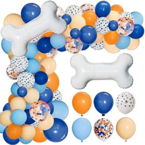 img 4 attached to 🎈 Bluey Theme Party Balloon Garland Kit: 117Pcs Blue Orange Blush Dog Paw Balloon Arch with Bone Shaped Foil Balloons for Kids Bluey Theme Birthday Baby Shower Party Decorations