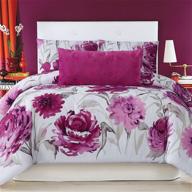 🌺 christian siriano 2019 fall patterns comforter set: full/queen size, remy floral design for ultimate comfort and style logo