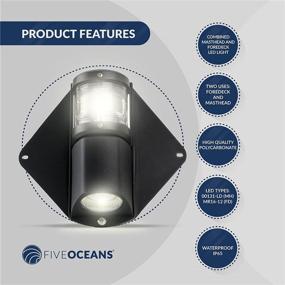 img 3 attached to 🌟 Enhance Visibility and Safety with the Five Oceans Combination Masthead and Deck Light – Featuring Bulb and LED!