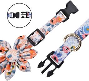 img 3 attached to 🐶 Faleela Breakaway Dog Collar with Bells - 2 Pack Dog Collar with Bells, Sunflower Print - Pet Collar Accessories, Adjustable for Small, Medium, and Large Dogs