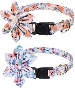 img 4 attached to 🐶 Faleela Breakaway Dog Collar with Bells - 2 Pack Dog Collar with Bells, Sunflower Print - Pet Collar Accessories, Adjustable for Small, Medium, and Large Dogs