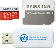 📷 samsung micro 128gb evo plus memory card class 10 - compatible with android phones like galaxy a20s, a20, a10, a70 (mb-mc128ha) bundle with (1) everything but stromboli microsd & sd card reader logo