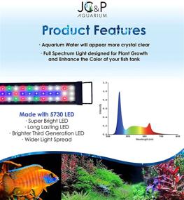 img 3 attached to 🐠 JC&P Full Spectrum Aquarium LED Light for Aquatic Fish Tanks - Extendable Brackets, Red, Green, Blue and White LEDs