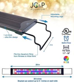 img 1 attached to 🐠 Полноспектральный LED-осветитель для аквариумов JC&P для аквариумных рыбных баков - настраиваемые крепления, красные, зеленые, синие и белые LED