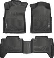 husky liners 98951 black weatherbeater front and rear floor liners suitable for 2005-2015 toyota tacoma double cab logo